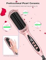 LANDOT Hair Straighteners Brush Ionic Ceramic Dual Voltage 12 Temp Settings view 5
