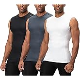 DEVOPS 3 Pack Men's Compression Shirts Sleeveless Workout Tank Top