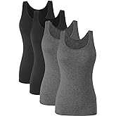 Orrpally Basic Tank Tops for Women Undershirts Tanks Top Lightweight Camis Tank Tops 4-Pack
