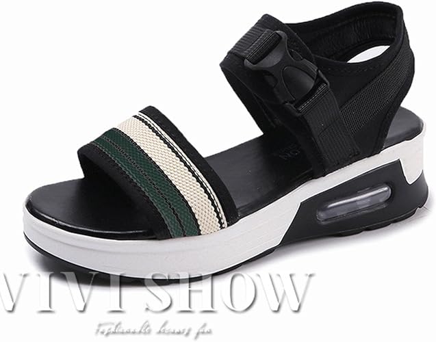 Amazon Kidsline サンダル 厚底 スポーツサンダル フラットサンダル レディース スポサン サンダル 夏 歩きやすい コンフォートサンダル フラットサンダル 靴 シューズ 24 グリーン Kidsline ファッションサンダル