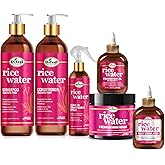 Difeel Rice Water Hair Care Ultimate Shampoo & Conditioner 6PC Set - Includes 33.8oz Shampoo, 33.8oz Conditioner, 12oz Hair M