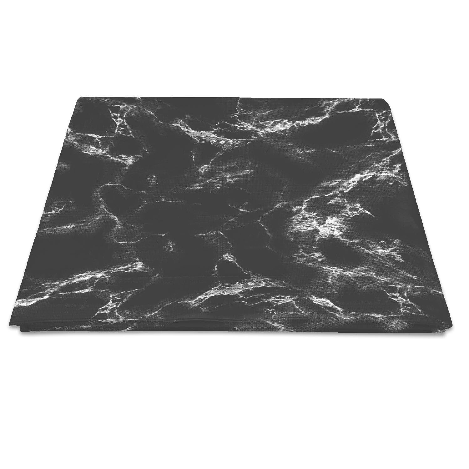 Pizuna Cotton Marble Black Print Flat Sheet Double 1 Pc, 400 Thread Count 100% Long Staple Cotton Flat Bed Sheets 230x280, Sateen Cooling Flat Sheets Printed Bedding (Printed Bed Sheets Double) — image 1