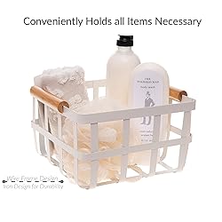 Simplify Square Metal Storage Basket with Bamboo
