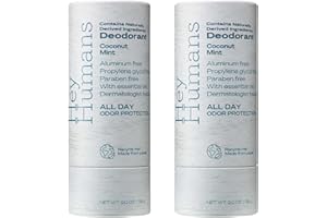 Hey Humans Deodorant, Aluminum Free Deodorant for Women and Men, Contains Naturally Derived Ingredients, All Day Odor Control, Refreshing Essential Oils, Earth Friendly Package, Coconut Mint