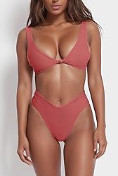 geluboao Reddish Orange Bikini Sets for Women Two