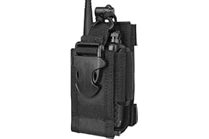 LUITON Tactical Molle Radio Pouch - Heavy Duty Holster Bag for Two-Way Walkie Talkies - Compatible with Bags/Packs/Duffels (Black)