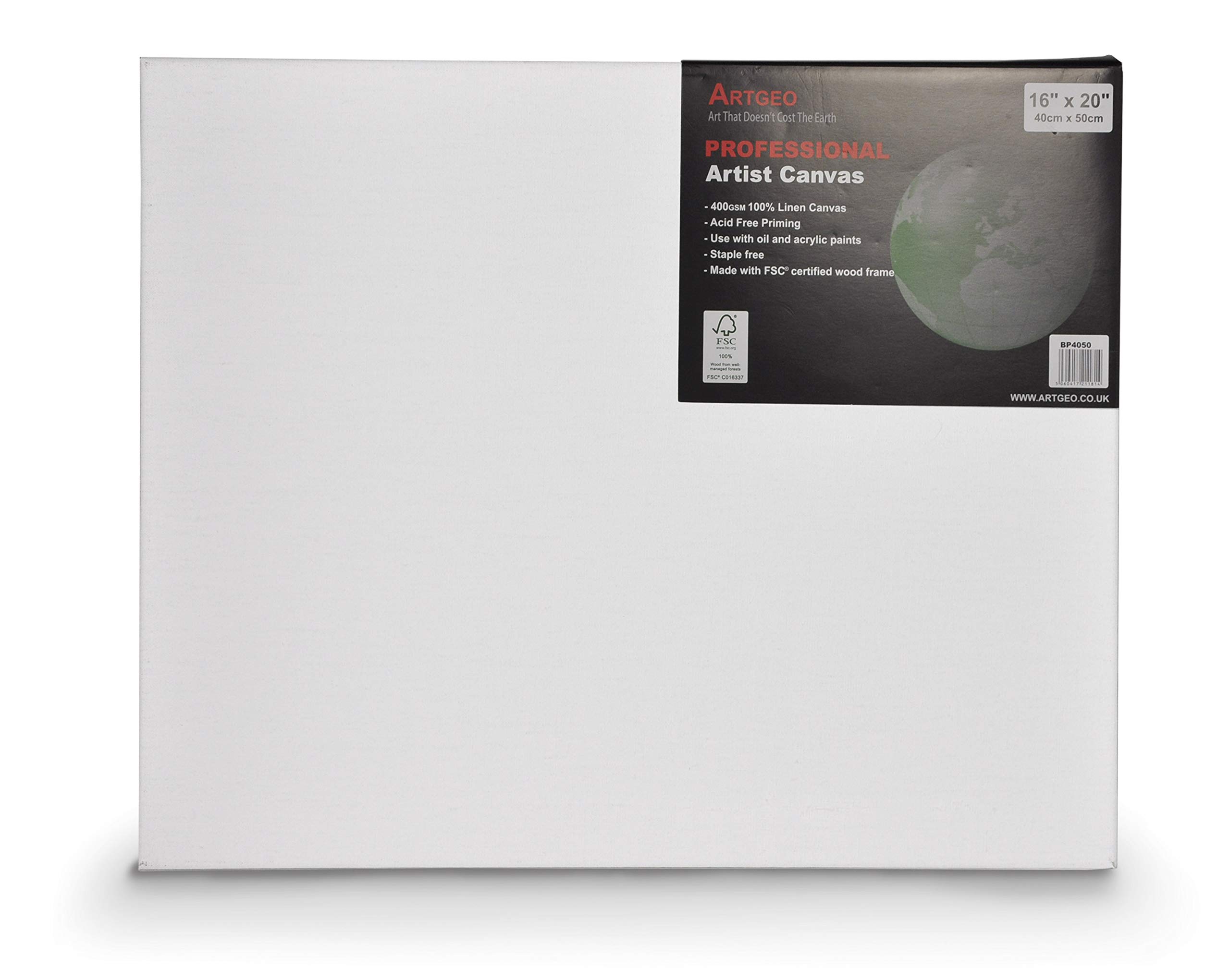 Artgeo FSC 400GSM Professional Linen Art Canvas 40 x 50cm