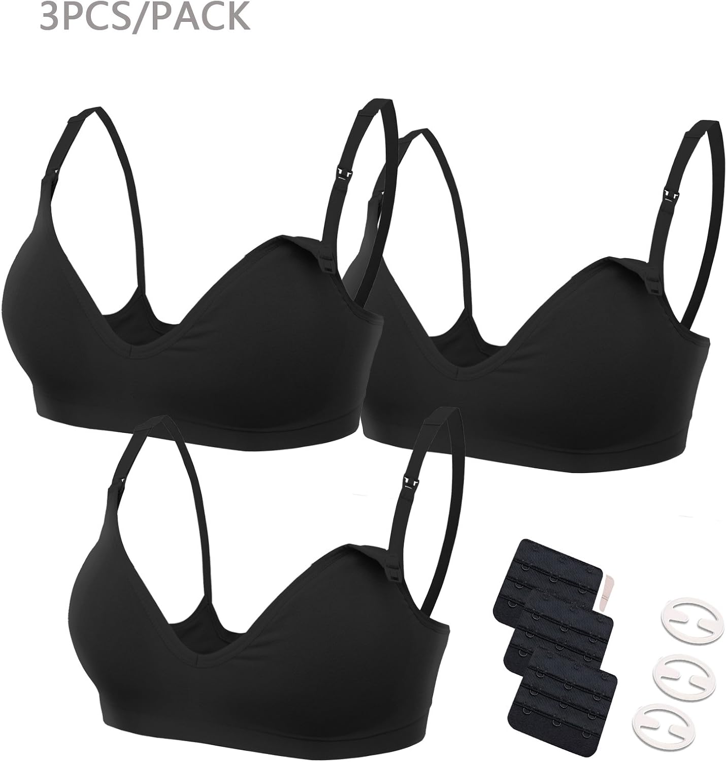 HOFISH 3 Pack Seamless Clip Down Deep V Neck Push Up Nursing Bra Maternity Bras 3PACK Inlcuding Extenders & Clips at  Women’s Clothing store