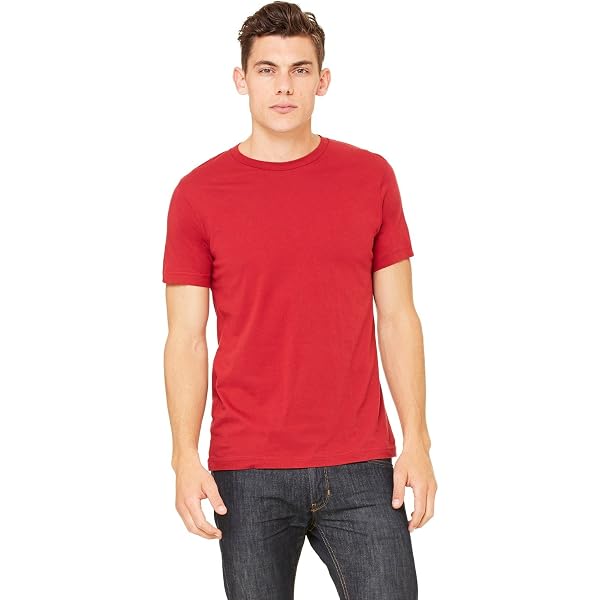 Bella Canvas Unisex Deep V-Neck T-Shirt - Short Sleeve Jersey Tee, Red, Size Large - View #13
