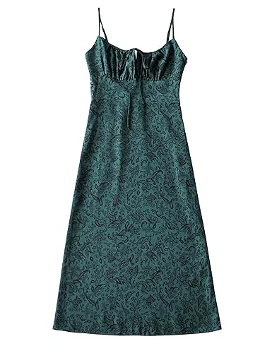 Omoone Womens Floral Dress Low-Cut Square Neck Spaghetti Strap Tie Bodycorn  90s Y2k Sun Dresses in Kenya | Whizz Casual
