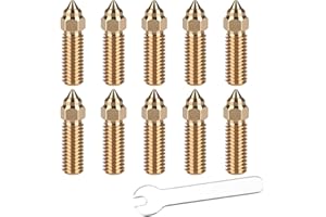HIKUDIY 10PCS Extruder Brass Nozzles Kit for K1, 0.4mm 3D Printer Accessories Replacement Parts High Temperature Hotend Nozzle Kit for Creality K1, K1 Max, Ender 3 V3 KE, CR-M4, CR-10 SE