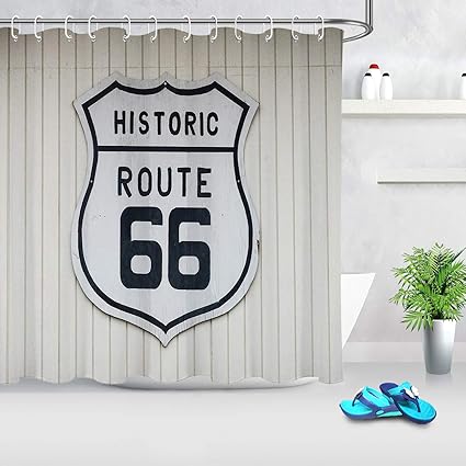Amazon Com Lb Historic Us Route 66 Plate Shower Curtain Rustic
