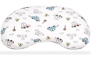BYRIVER 12x22 Kids Pillow for Sleeping, Bed Pillow for Toddler Children Boy Girls, Cooling Cute Truck Pillowcase, Small Pillow for Daycare Preschool Nap, Gifts for Kids Ages 3-8(CarCity)