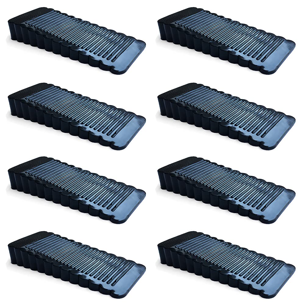 Oksdown 8 Pack Black Rubber Door Stopper Wedge Thin and Small Non Slip Plug Discrete Heavy Soft Silicone Door Stops for Indoor Cupboard Shower Kitchen Floor Doorstop — image 1