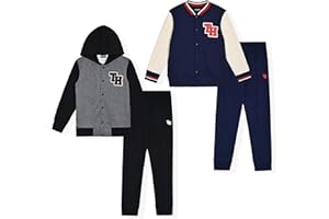 TONY HAWK Boys Jogger Sets for Kids 2 Pack Fleece Hoodie and Pull-On Sweatpants for Kids Skateboarding