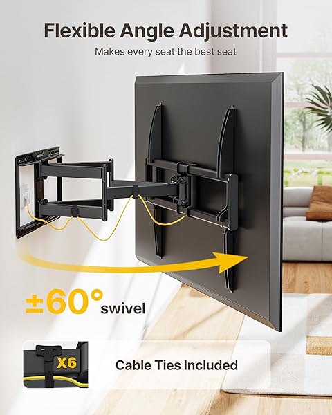 MONTEK HEAVY-DUTY FULL MOTION TV WALL MOUNT BRACKET FOR 50–100″ TVS UP TO 200 LBS – 4X LOAD TESTED, DUAL ARM EXTENSION TO 25.1″, TOOL-FREE TILT/SWIVEL/LEVEL, MAX VESA 900×600, FITS 12/16/18/24″ STUDS