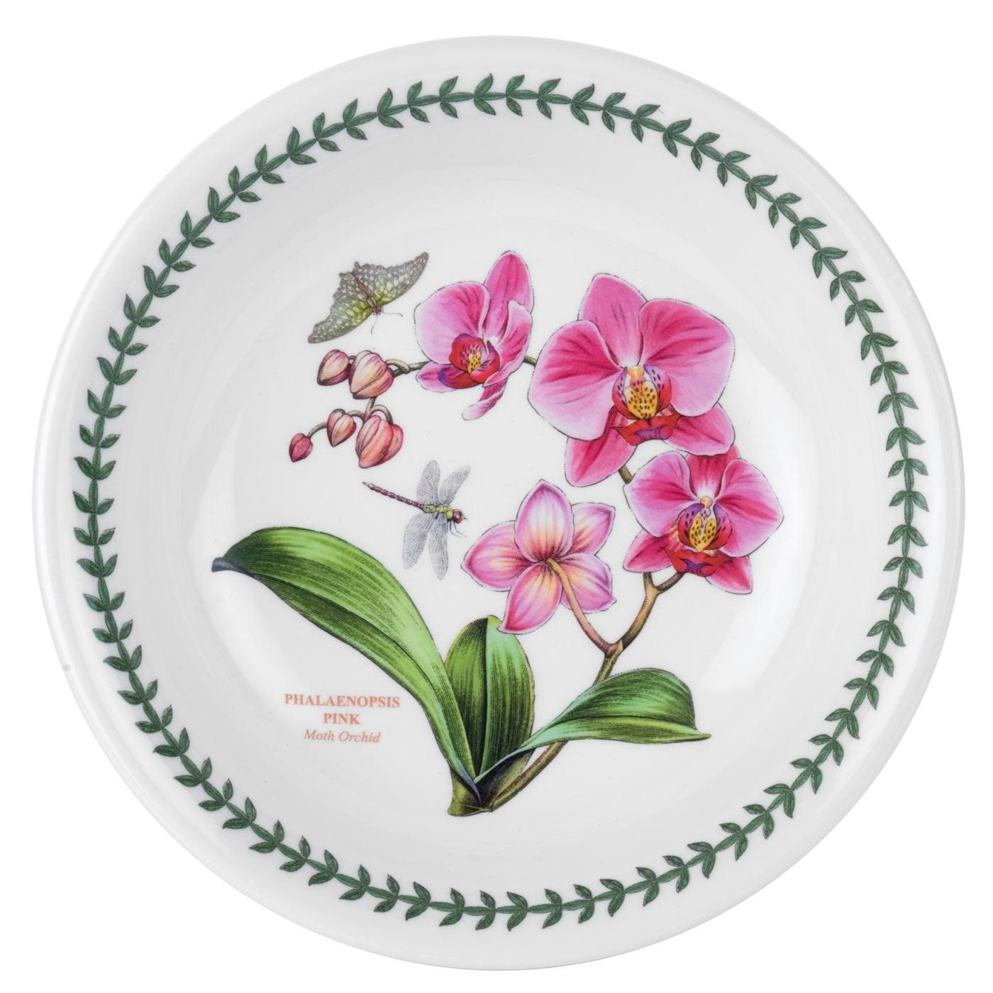 Portmeirion Botanic Garden Exotic Moth Orchid Pasta Bowl, Earthenware, Tropical Garden, Floral, 40 oz, Dishware Bowl