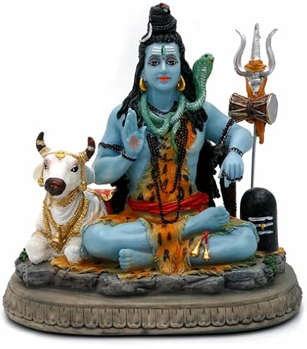 青色シヴァ像 約19cm lord shiva GLOOKS Shiva Idol/ Lord Shiva Statue, Blue Colour, 8 Inches