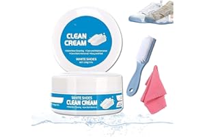 White Shoe Cleaner Cream, Ultimate Shoe Cleaning Cream, Multipurpose No-Wash Solid Comes with Sponge Removes Stains