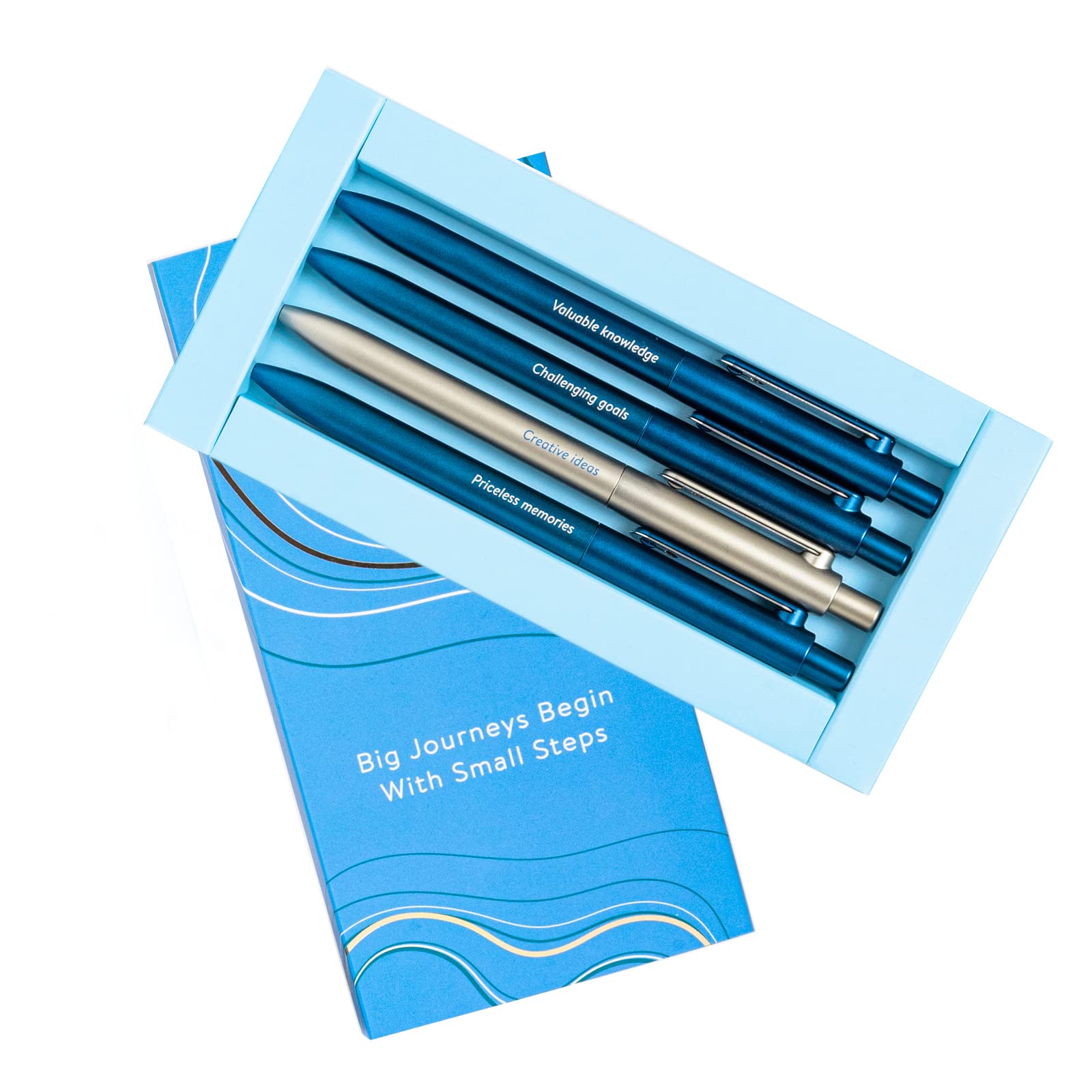 Emotions Oceans Set of 4 pens with Motivational Inspirational notes - Gift to Women, Man, Friends, Coworkers, Teachers to Christmas, Birthday and other occasion