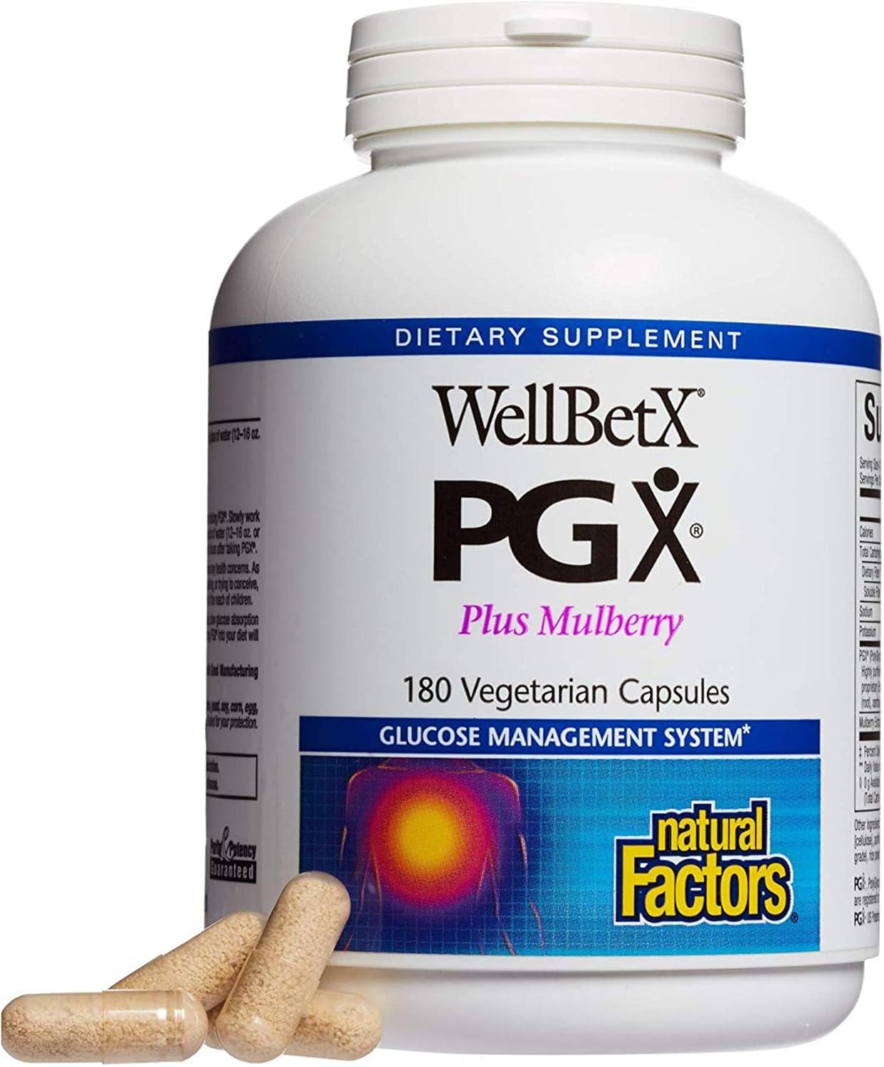 PGX by Natural Factors, WellBetX Plus Mulberry, 180 Count (Pack of 1): Health & Personal Care