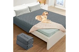 Roilpet 2 Pack Waterproof Dog Bed Cover Blanket Non Slip Couch Cover for Pets Medium Dog Cat Kids Children Sofa Furniture Protector(68"×82", Dark Grey)