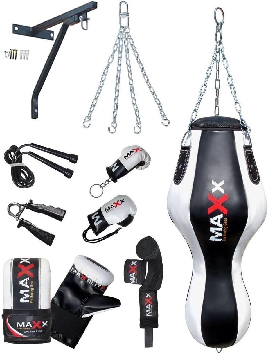 Maxx Heavy Punch Bag GEL Gloves Mitts Hook Kick Double End BAG TITLE BAG & Chain