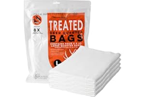 Koola Buck TREATED HEAVY DUTY GAME BAGS HUNTING | Food Grade-Protection for Fresher Meat | 4 Packs Deer, Elk, or Moose Quarter Bags or 1 Deer Body Bag | Reusable & Breathable Meat Bags | Vacuum Sealed