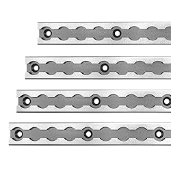 SALUINOKI 12" L-Track Rail Silver 4 Pack, 1ft