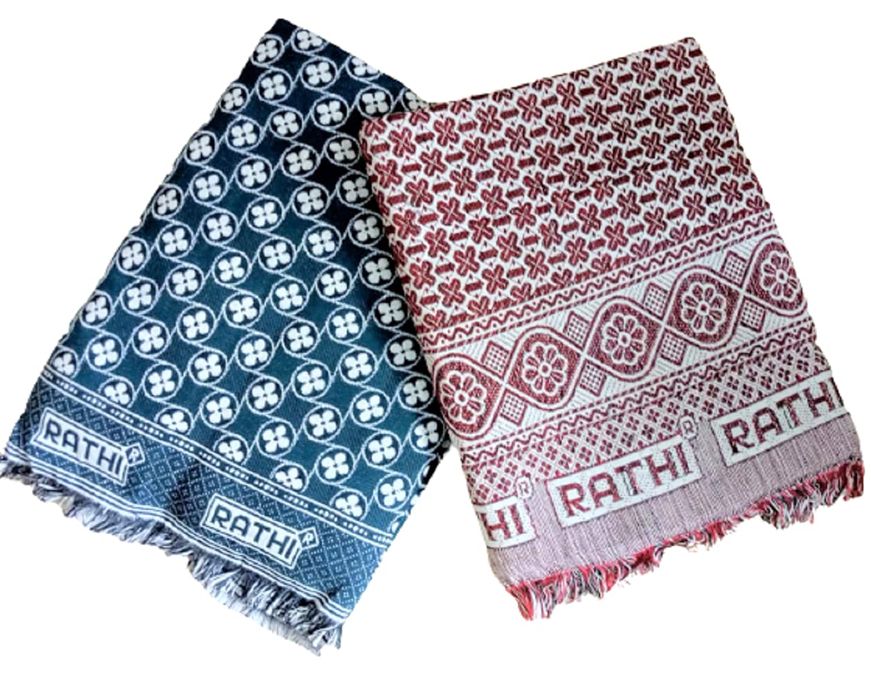 Buy Floret Solapur Chaddar Multipurpose Dark Green and red Round Design