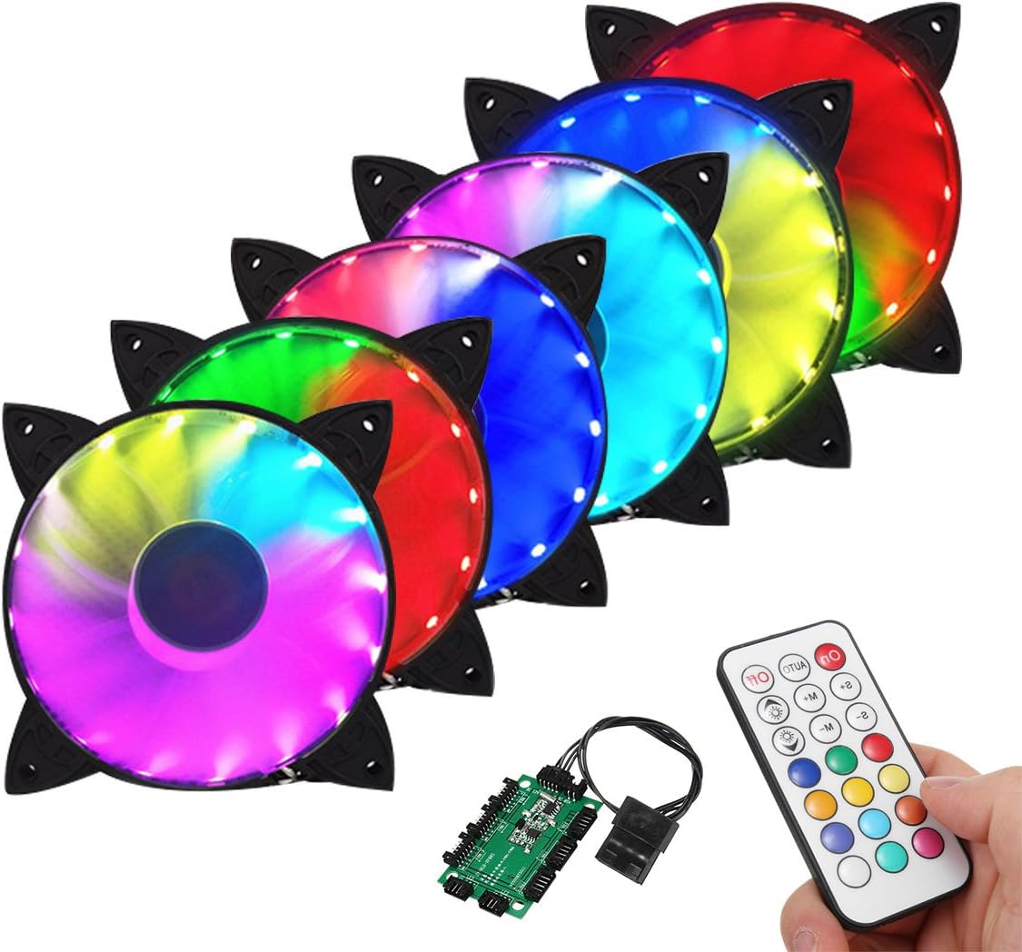 Which Is The Best 6Pcs 120Mm Rgb Adjustable Led Cooling Fan With Controller Remote For Computer
