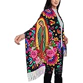 Puurbol Virgen de Guadalupe Scarf Wrap Shawl Mexican Art Virgin Mary Rebozos Mexicanos