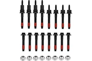 PARTSFLOW Exhaust Manifold Stud Bolt Nut Kits 6504331 Compatible with Dodge Dakota 00-07 Durango 00-09 Ram 1500 02-08 Chrysler Aspen 07-09 Jeep Grand Cherokee 99-09 Commander Mitsubishi Raider 6505257AA