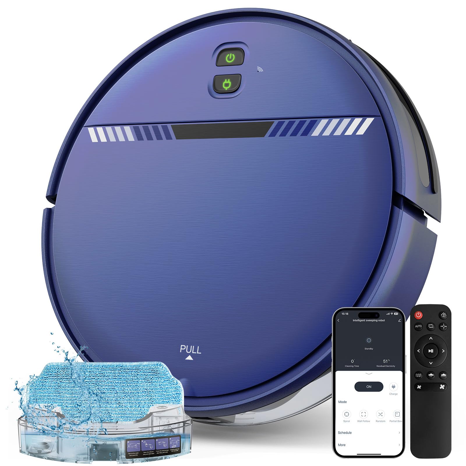Photo 1 of XIEBro Life Robot Vacuum and Mop Combo, Robot Pet Hair Vacuum 2 in 1 with WiFi/App/Voice, Schedule, Water Tank and Dustbin, Self-Charging, Slim, Ideal for Hard Floor, Pet Hair, Carpet