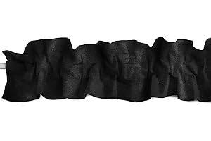Zen Creative Designs Faux Dupioni Silk Sleeve Topper Window Valance Top Bottom Ruffle Home Décor Bedroom Nursery Kitchen Window (58" Wide x 5" Tall, Black)