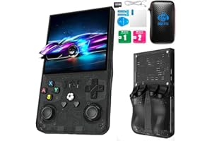 LENEFU R36MAX Retro Handheld Game Console,Retro Gaming Console with 18000+ Games 128GB Card,4 Inch IPS Screen, Portable Video Gaming, Plug and Play Gameboy for Kids Adults(Gray and Black)