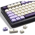 XVX MOA Profile Purple Grape Theme PBT Dye-Sub Keycaps, Custom Keycap Set for Mechanical Keyboards (Compatible with Cherry MX Switches, Purple & White Design)