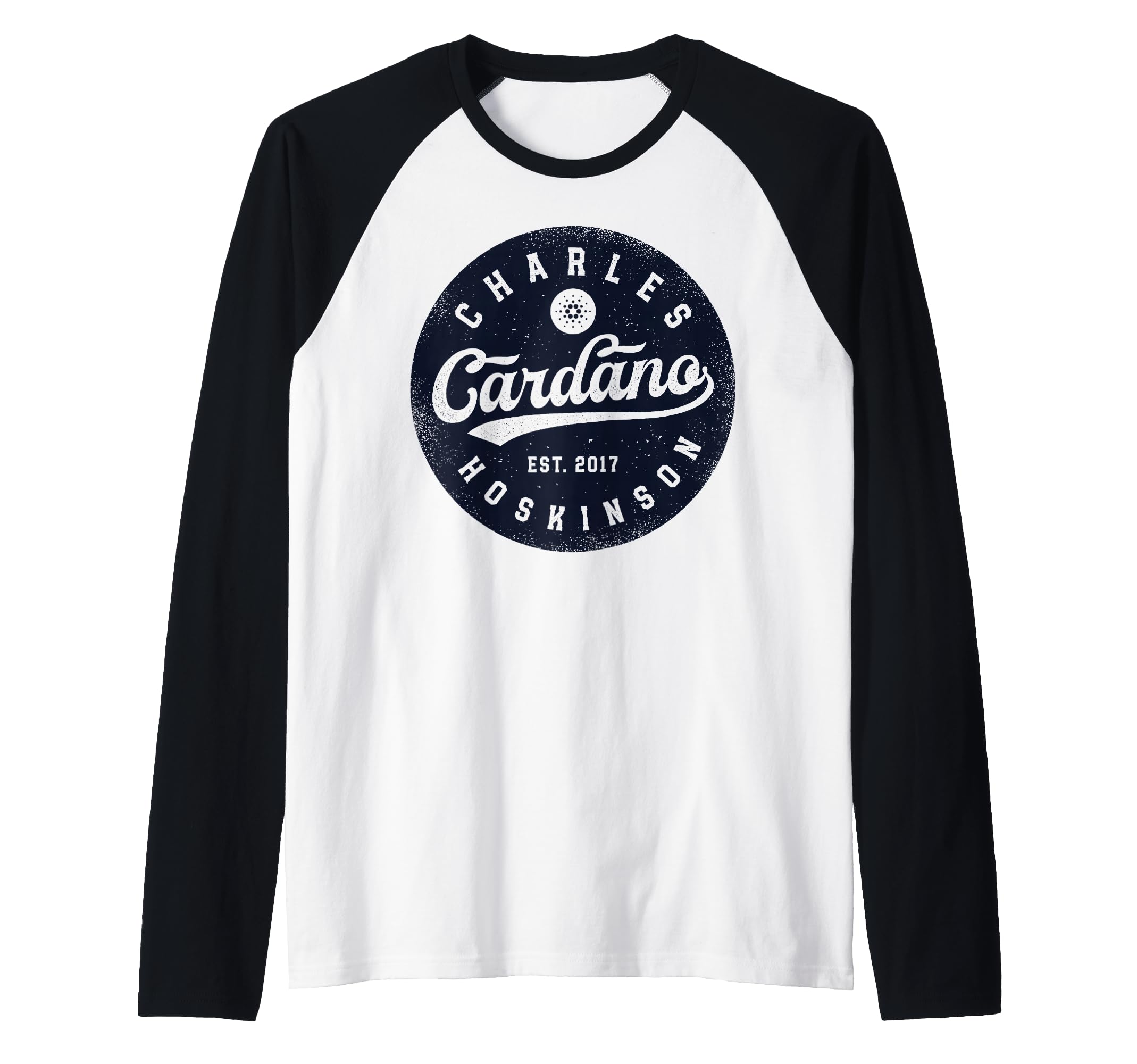 Cardano ADA Cryptocurrency Crypto Currency Blockchain Logo Raglan Baseball Tee