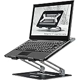 Urmust Adjustable Laptop Stand for Desk Aluminum Computer Stand for Laptop Riser Holder Notebook Stand Compatible with MacBook Air Pro Ultrabook All Laptops 11-17 inch (Black)
