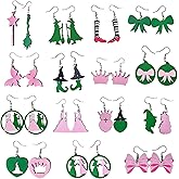 30 Pairs Witch Party Favors Bulk Wooden Earrings For Women Girls,Valentine's Day Gifts Witch Lovers Gifts Valentine's Day Stuff Favors Magical Movie Fans Costume Accessories Supplies for Women