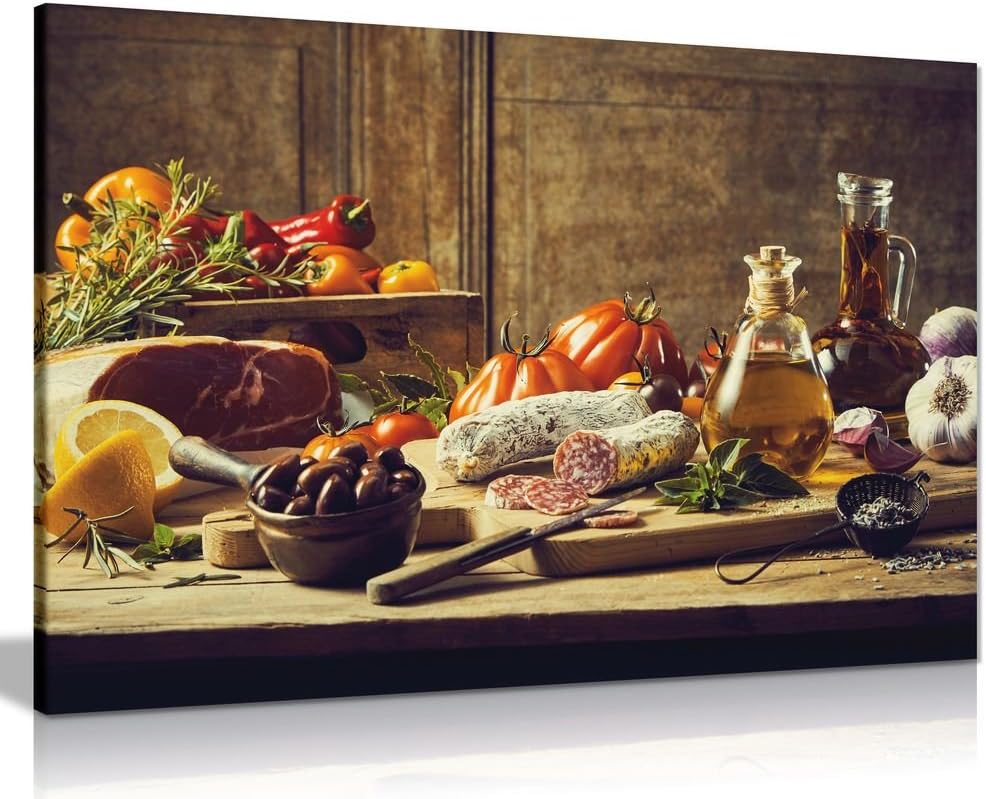 Kitchen Decor Wall Art Still Life Canvas Wall Art Picture Print (24x16