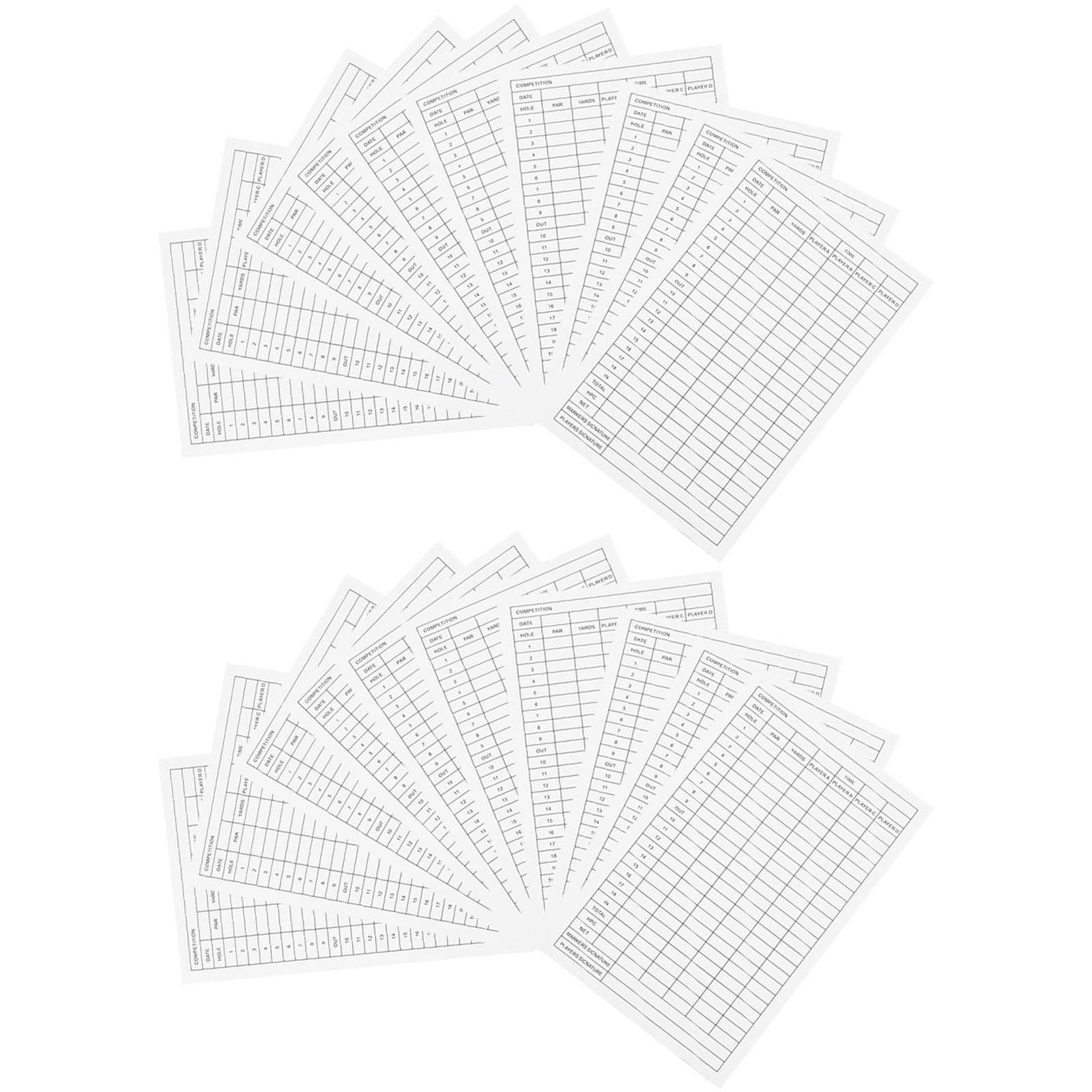 PATIKIL Golf Score Sheet, 20 Sheets 6 x 3.9 Inch Golf Scorecard Record Score Keeper Card for Tracking Score Record Tools Outdoor Golf Club Accessories, White