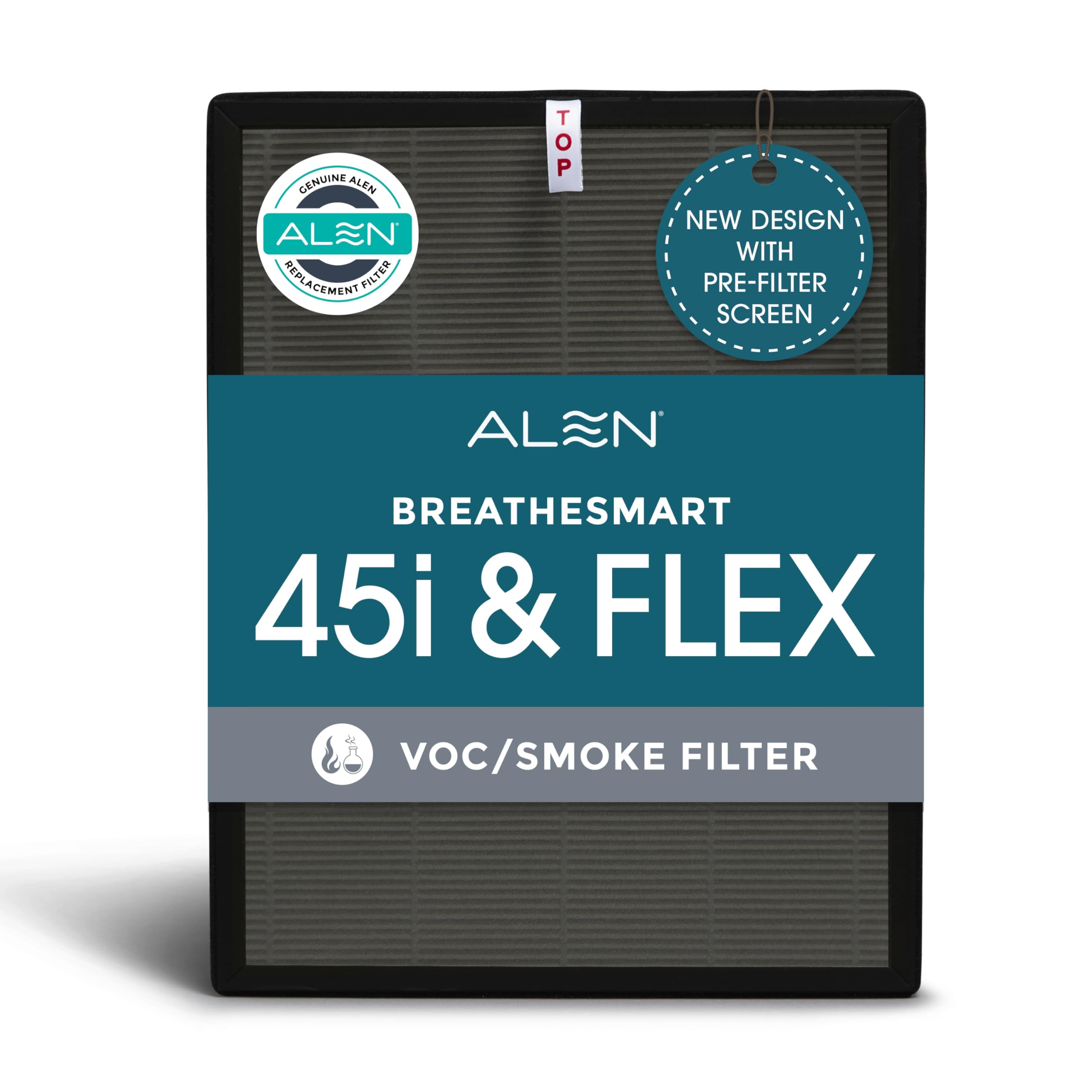 Alen 45i & Flex Replacement Air Filter, VOC & Smoke, B4- VOC/Smoke H13 True HEPA + Carbon Filter for BreatheSmart 45i & Flex Air Purifier- Captures Dust + VOCs & Wildfire & Cigarette Smoke