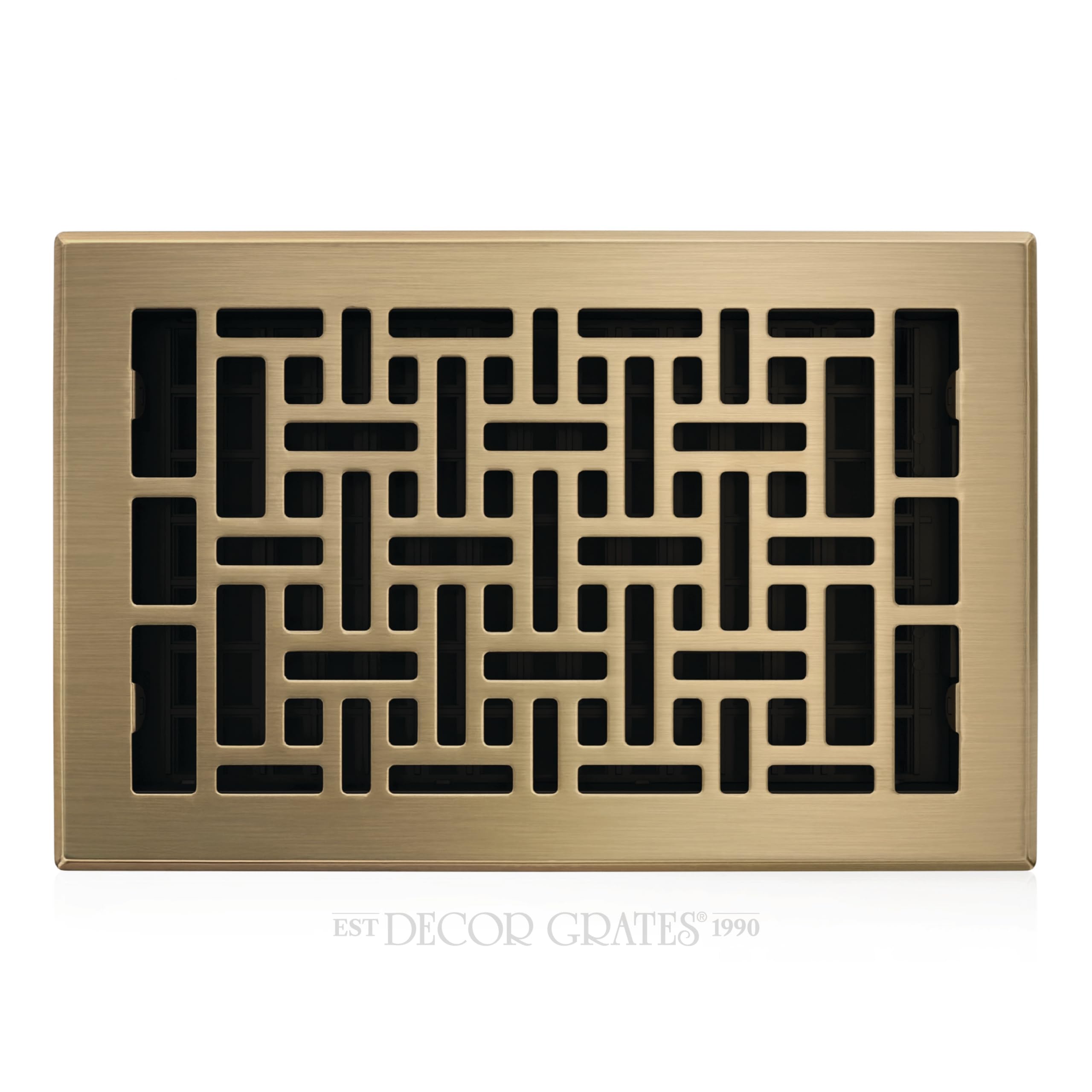 Decor Grates AJH610-A Oriental Floor Register, 6-Inch by 10-Inch, Antique Brass
