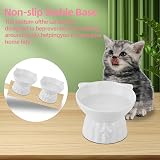 MEETOZ Ceramic Elevated Cat Bowls - 2 Wide Raised Bowls, Whisker Friendly view 5