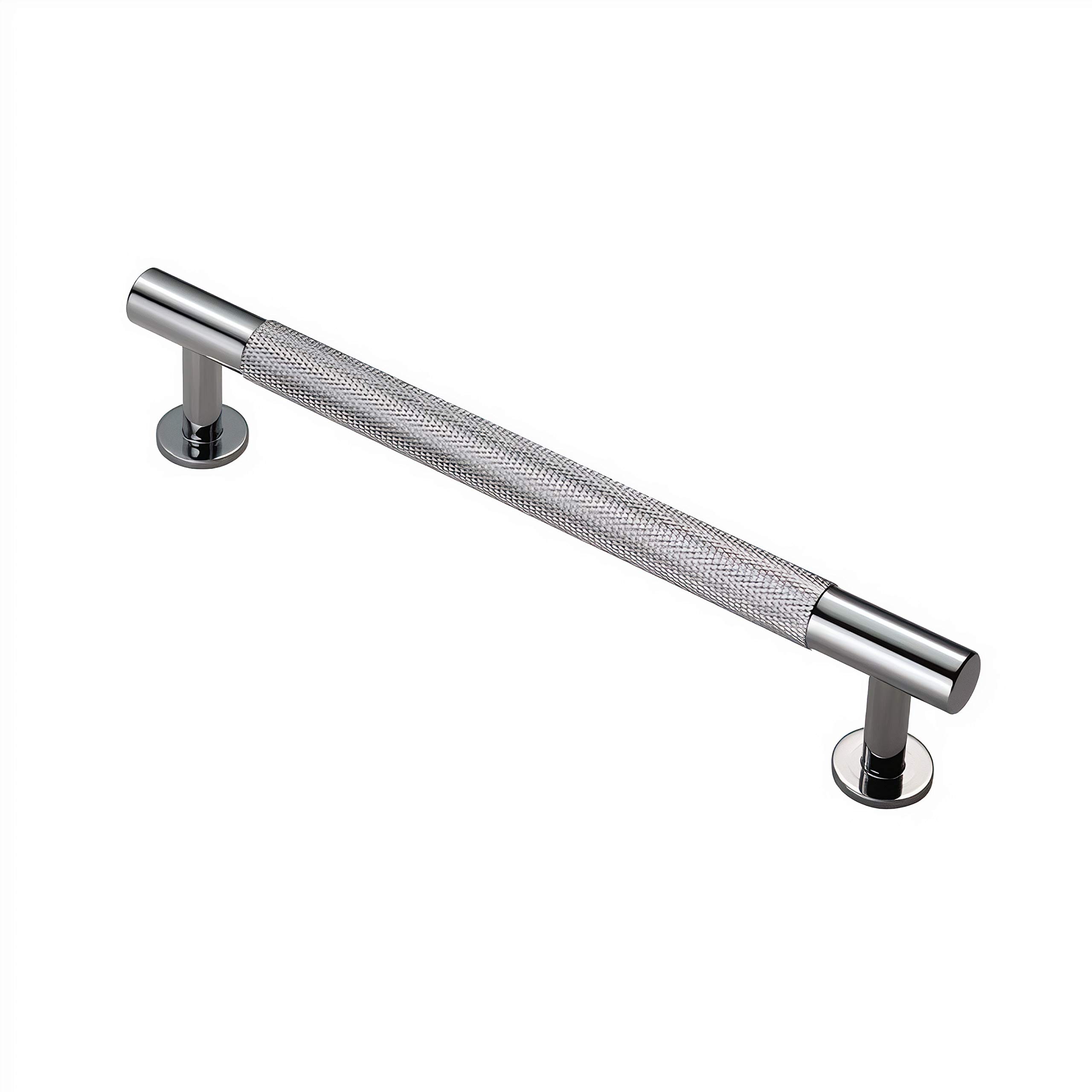 Carlisle Brass FTD700 Knurled Cupboard Pull Handle, Polished Chrome, 160mm