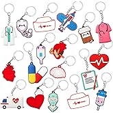 Henoyso 36 Pcs Nurse Keychain Gifts for Women Nursing Appreciation Gift Bulk for Nurse Day Medical Party Favors (Elegant Style)