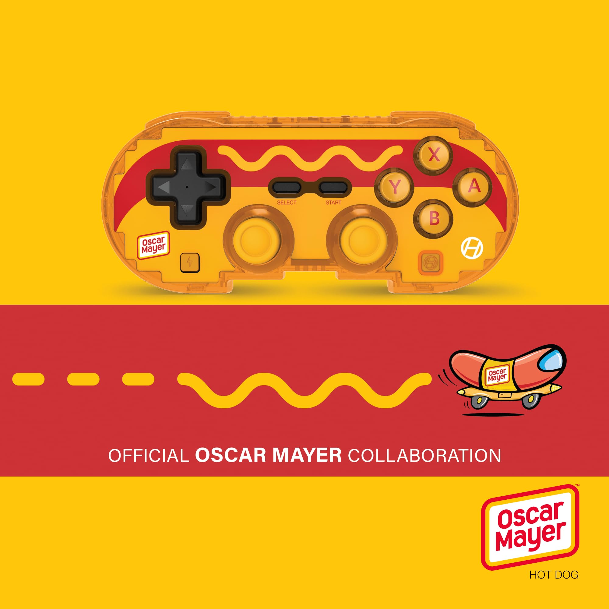 Hyperkin Limited Edition Pixel Art Bluetooth Controller Official Oscar Mayer Edition - Officially Licensed - For Nintendo Switch®, PC, Mac®, Android®, iOS® (Hot Dog)