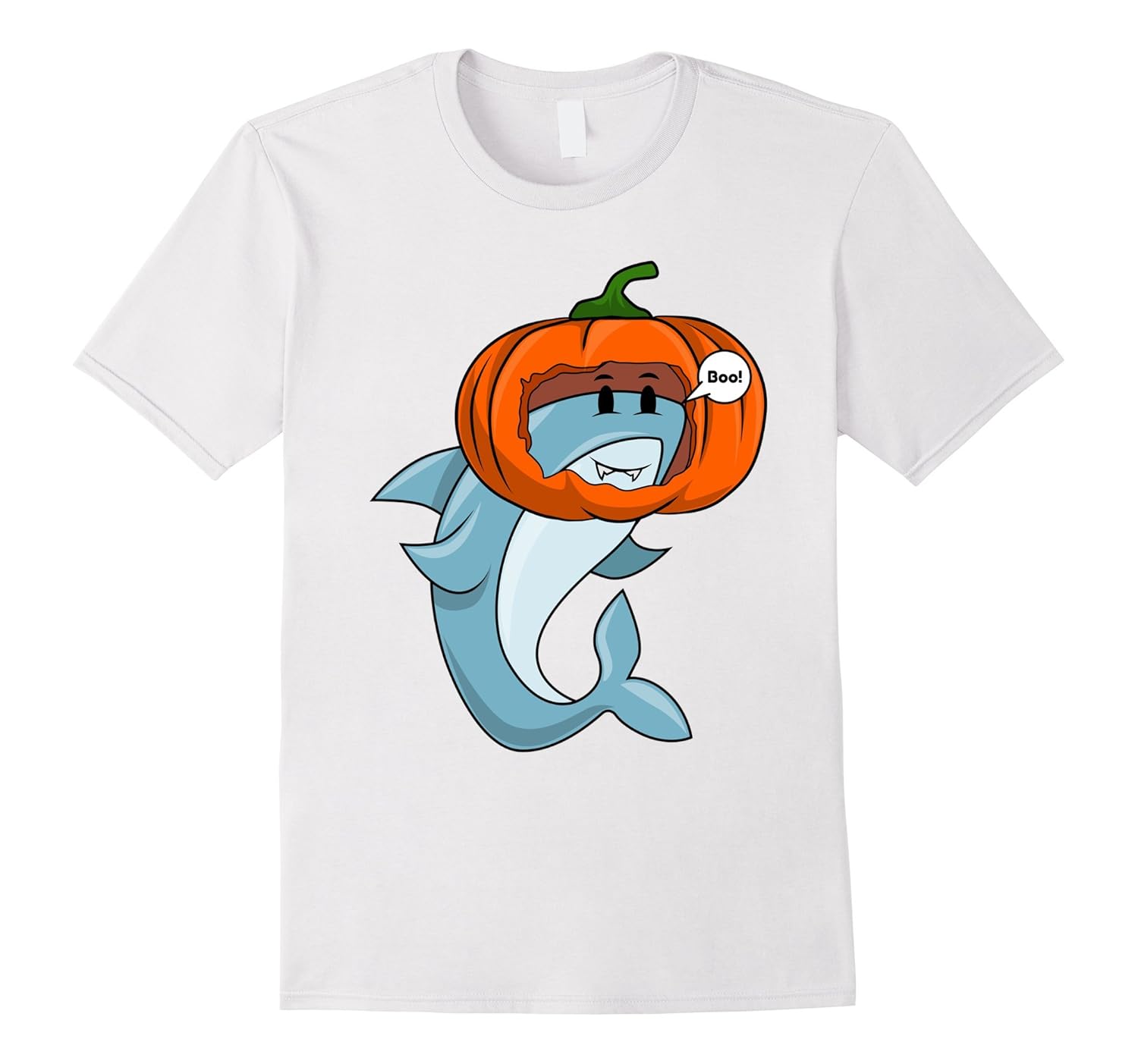 Halloween Pumpkin Shark Saying Boo! T-shirt-ANZ