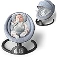 Baby Swings for Infants, Portable Baby Swing for Indoor and Outdoor, Bluetooth Baby Swing with Music Speaker, 5 Point Harness Belt, 5 Speeds and Timing